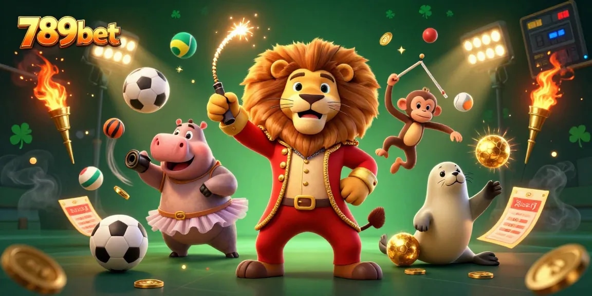 Experience the thrill of 789bet with vibrant circus characters and dynamic sports elements