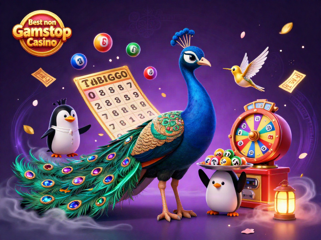 Experience the excitement of the Best non Gamstop Casino with vibrant lottery symbols and dynamic characters.