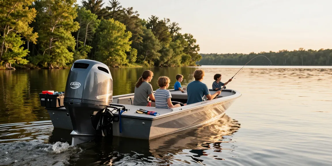 Family enjoying a day on the water with a Yamaha outboard engine at Outboard Engine Hub.
