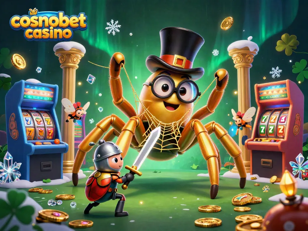 Engage in thrilling gameplay at Cosmobet Casino with vibrant 3D characters and casino elements.