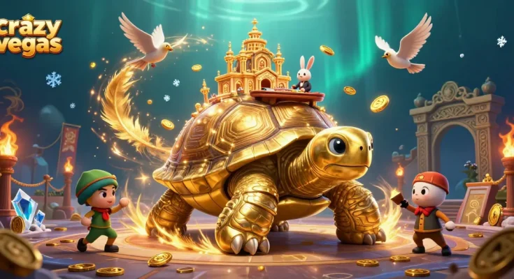 Experience thrilling games with crazyvegas: a radiant casino scene with golden rewards.